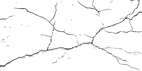 
Cracked wall texture grunge background. Earthquake effect. Vector illustration-Old cracked texture set isolated. Dry land crack texture for overlay.

