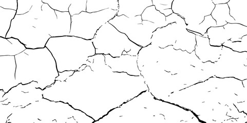 
Cracked wall texture grunge background. Earthquake effect. Vector illustration-Old cracked texture set isolated. Dry land crack texture for overlay.

