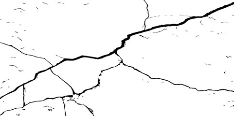 
Cracked wall texture grunge background. Earthquake effect. Vector illustration-Old cracked texture set isolated. Dry land crack texture for overlay.

