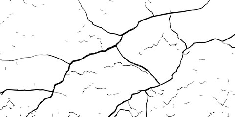 
Cracked wall texture grunge background. Earthquake effect. Vector illustration-Old cracked texture set isolated. Dry land crack texture for overlay.

