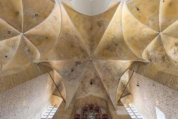 Ancient vault. Medieval architecture. Design background