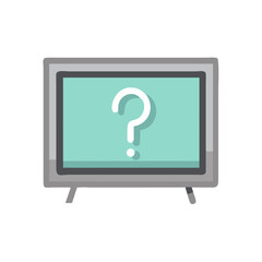 TV screen with question mark symbol in minimalist style  