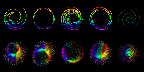 Color Symmetry: Abstract Spherical Line Art
