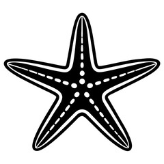 Starfish vector silhouette black design white background