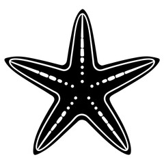 Starfish vector silhouette black design white background