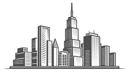 Modern City Skyline Architecture Buildings Downtown