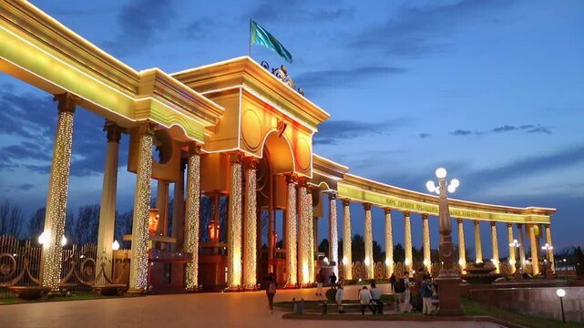 Almaty City Kazakhstan, Timelapse video, 4 April 2025. Al Farabi Avenue, First President's Park in Almaty
