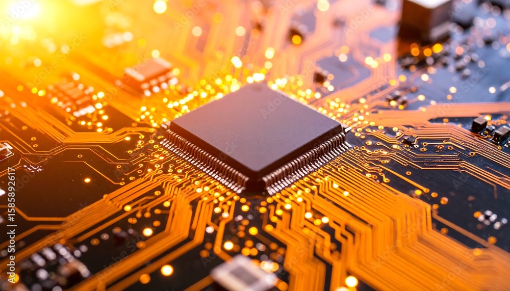 Poster close-up circuit board with central processor (1)