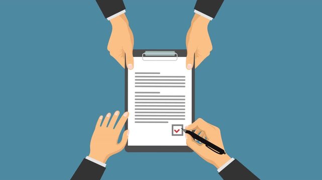 agreement contract video animation flat concept