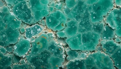 Fototapeta premium Chrysoprase gemstone texture, vibrant green surface with raw natural fractures.
