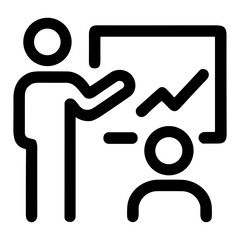 Line Style Business Training Presentation with Graph and People Icon