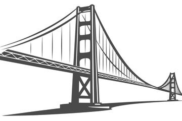 Obraz premium Iconic Suspension Bridge Spanning a Vast Body of Water