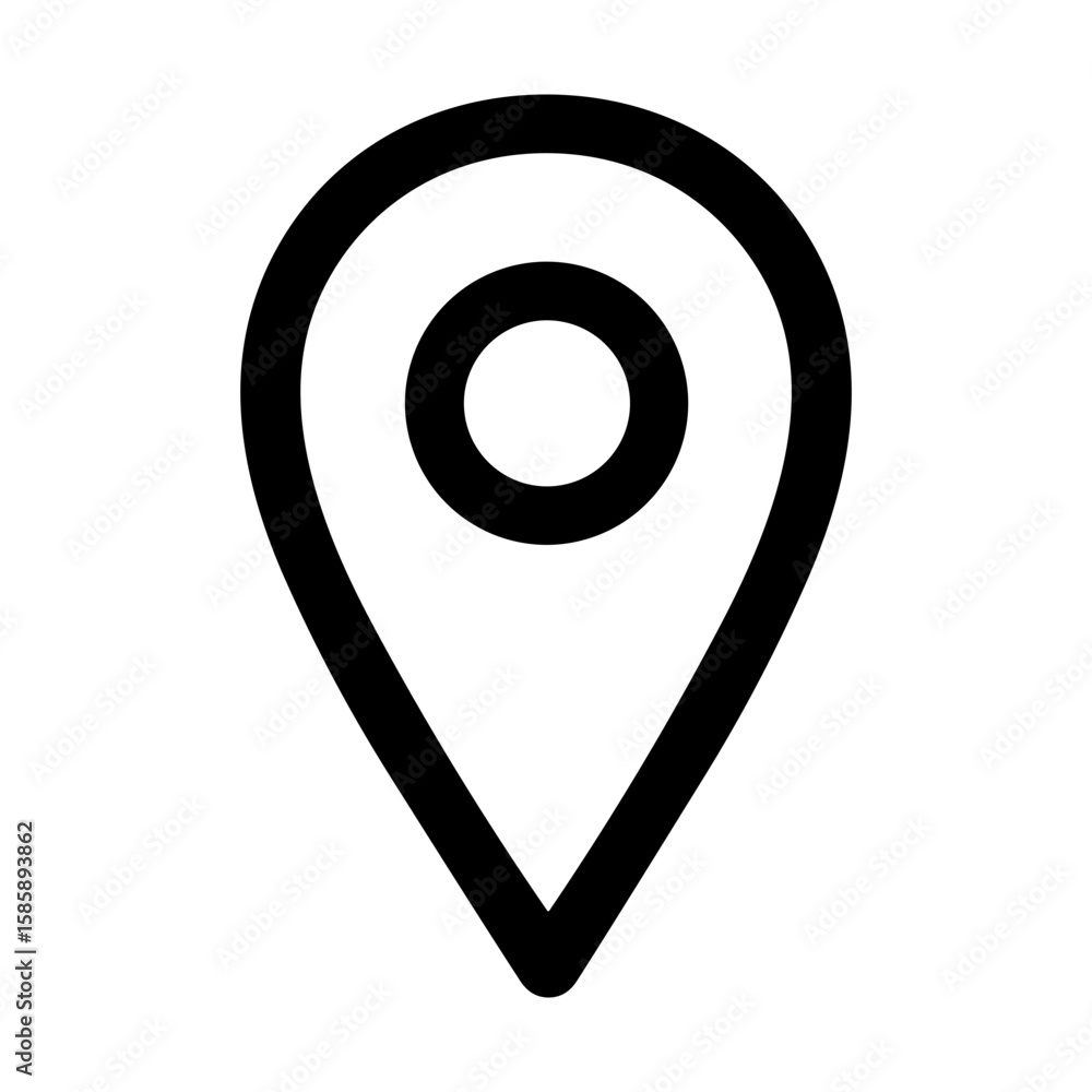 Poster simple line style location pin navigation point symbol icon design