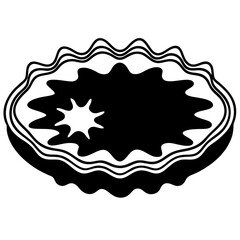 Tide Pool vector silhouette black design white background