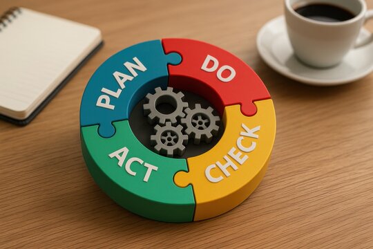 Optimizing Quality Management with PDCA Puzzle and Gears in Minimal Home Office Setup