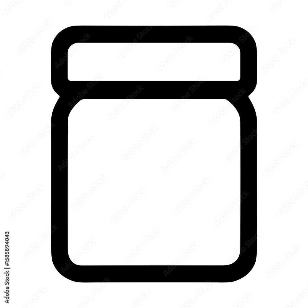 Poster minimalist outline rectangular storage box container shape icon illustration
