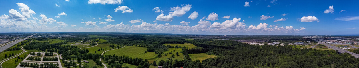 Aerial view of Bronte Creek Provincial Park in Oakville.