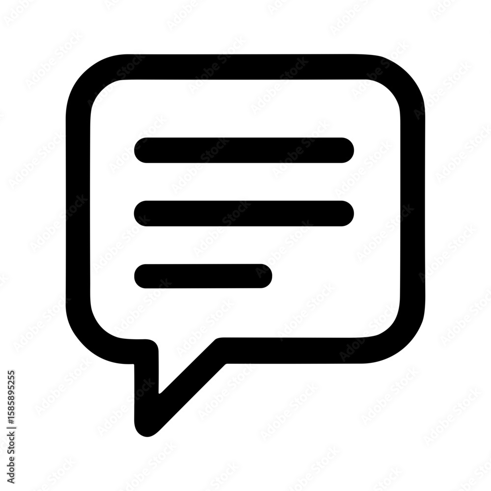 Poster simple outline speech bubble message minimalist shape element icon