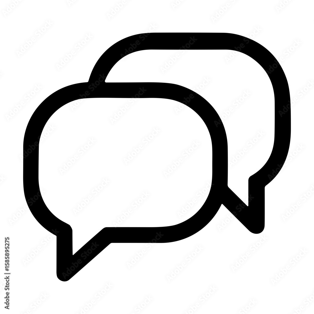Poster minimalist line art speech bubbles shape conversation element icon
