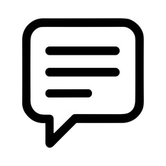 Simple Outline Speech Bubble Message Minimalist Shape Element Icon