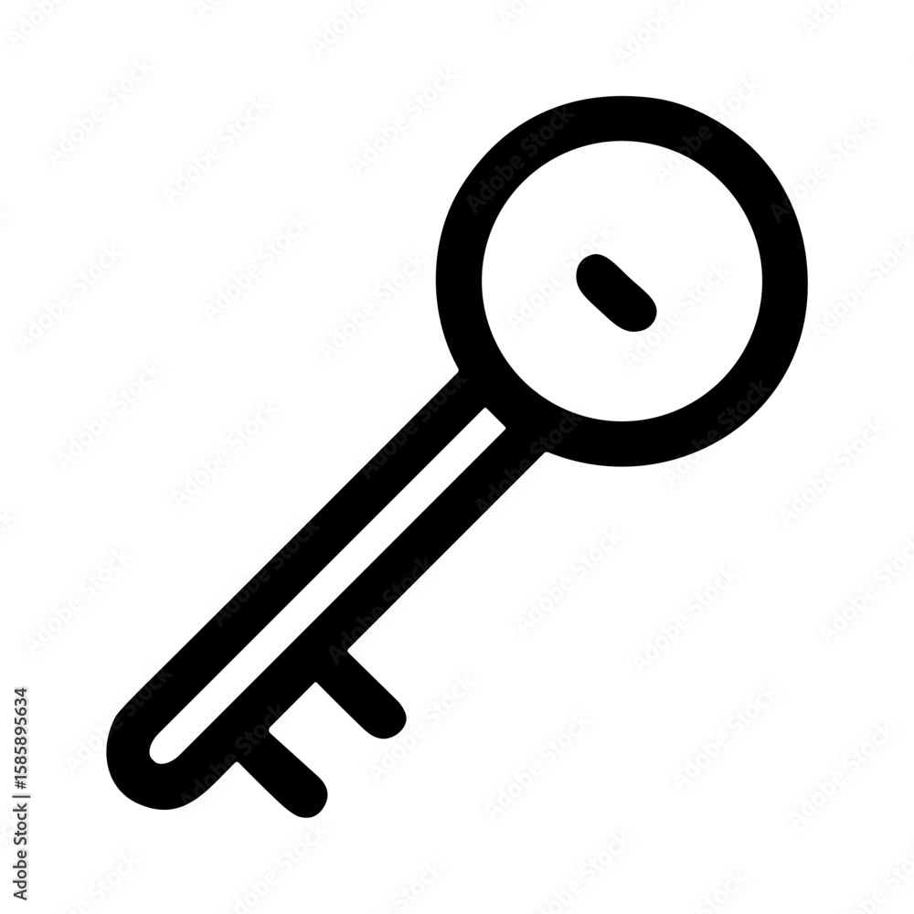 Poster simple outline safe key minimalist security lock access icon