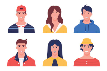 Diverse Avatar Collection: A visually striking compilation of diverse avatar illustrations, each representing a unique individual with distinct features, attire, and hairstyles.