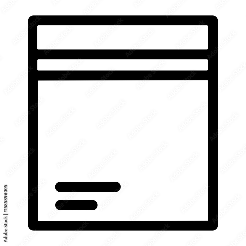 Aufkleber simple outline square document paper with text icon symbol