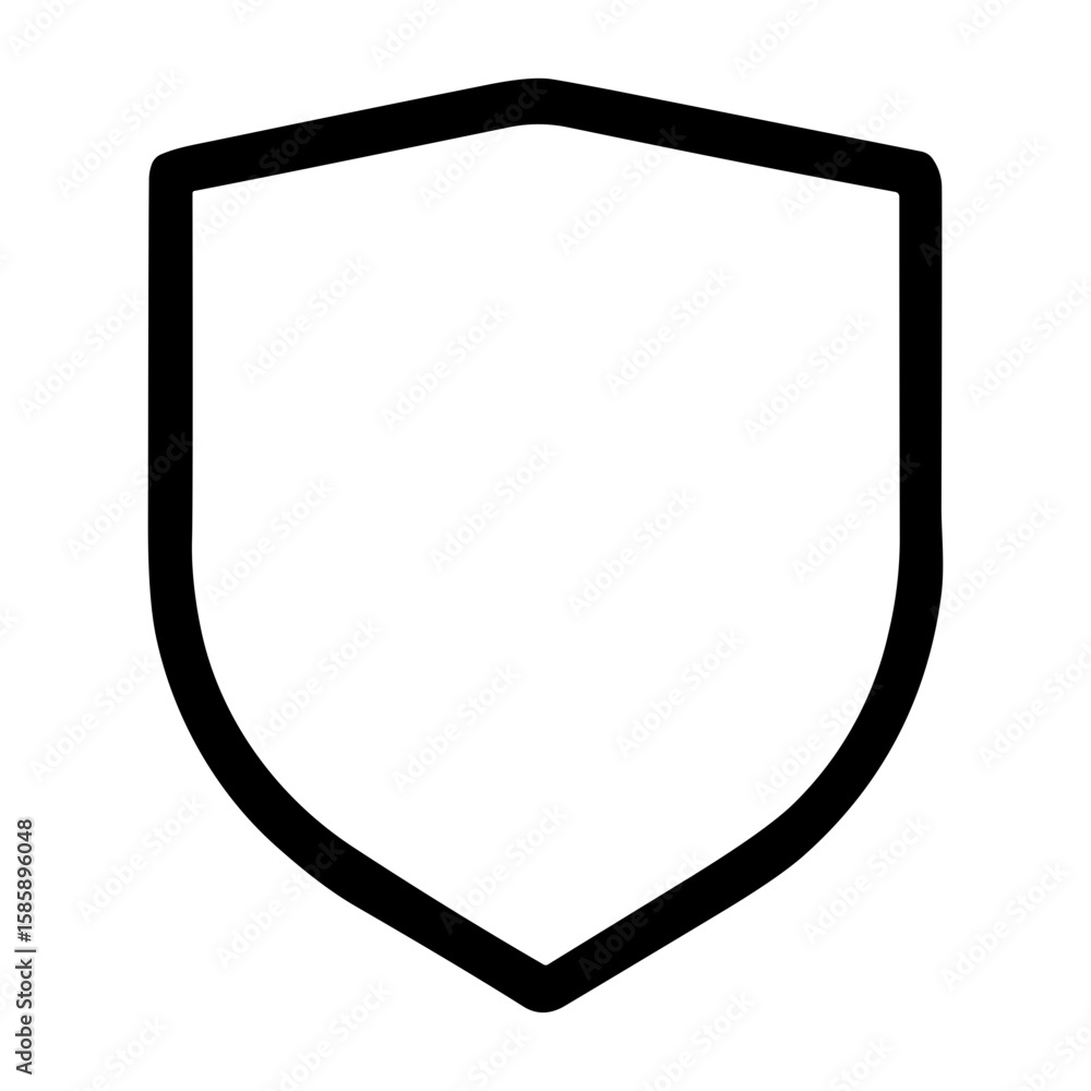 Aufkleber simple outline isolated shield badge shape element security protection