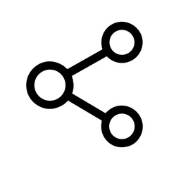 Simple Outline Connection Share Symbol Sign Icon with Three Circle