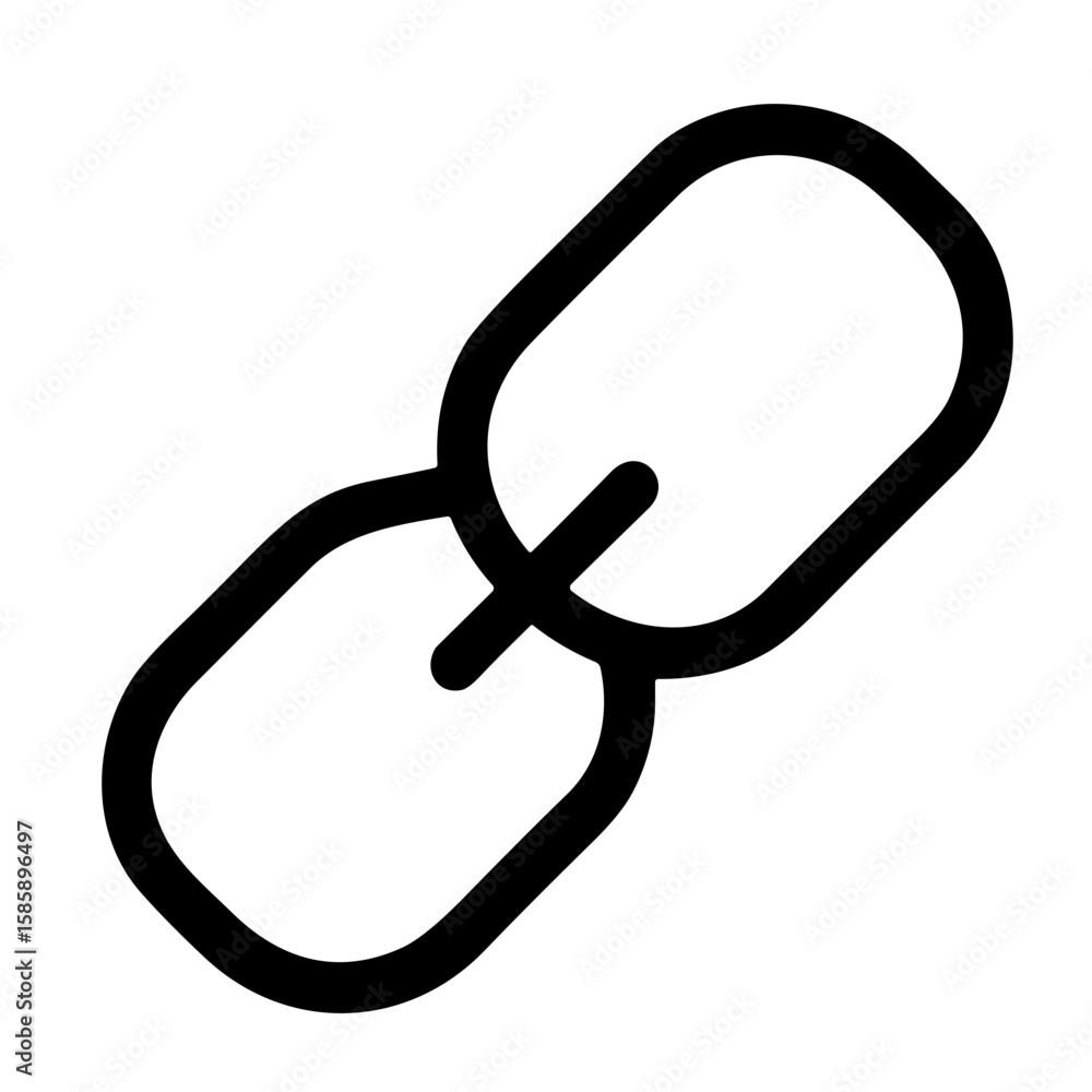 Poster simple outline chain link connection symbol shape icon element