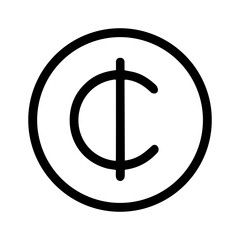 Simple Outline Circle Central African CFA Franc Currency Symbol Icon