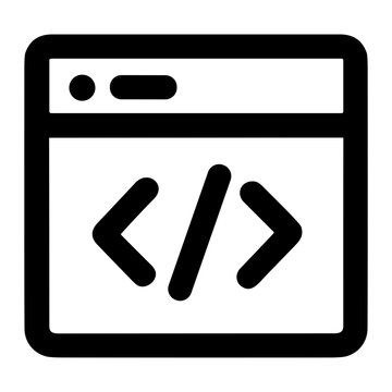 Outline Simple Code Window Development Interface Element Icon Symbol
