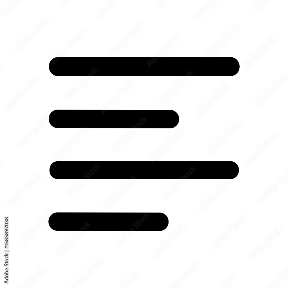 Poster simple black line list menu hamburger icon application ui symbol