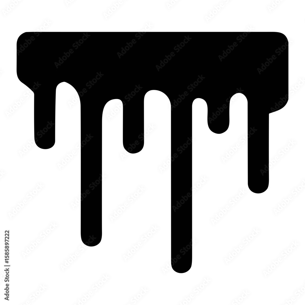 Poster minimalist black drip shape liquid blob symbol isolated icon element