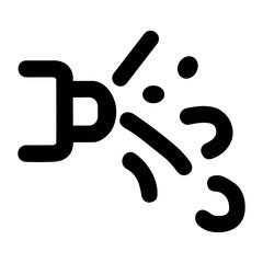 Simple Line Spray Nozzle Head Icon with Liquid Motion Design