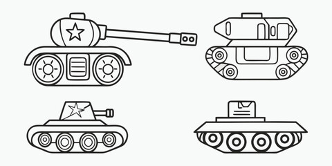 Military tanks combat vehicles war machines tank icons
