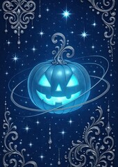 Mystical pumpkin galaxy design