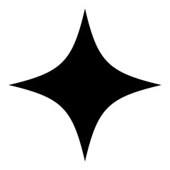 Fototapeta premium A geometric black star shape on a white background, featuring smooth curves and symmetrical design