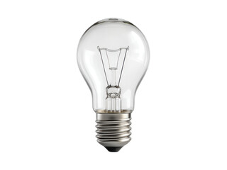 Clear Glass Incandescent Light Bulb With Metal Screw Base Filament image, Isolated, Transparent Png