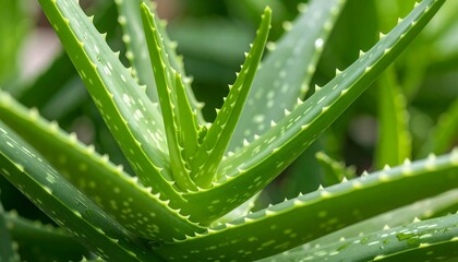 Fototapeta premium Close-up of aloe vera plant leaves