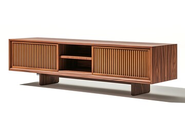 Modern Wooden Tv Stand Cabinet with Sliding Doors and Shelves