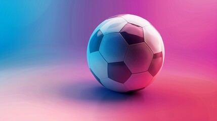 Naklejka premium Colorful polygonal football on a vibrant gradient background, modern and digital art style