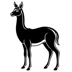 Vicuna vector silhouette black design white background