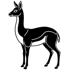 Vicuna vector silhouette black design white background