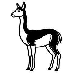 Vicuna vector silhouette black design white background