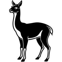 Vicuna vector silhouette black design white background
