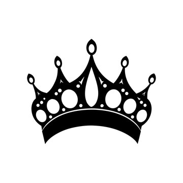 Tiara crown vector illustration with silhouette