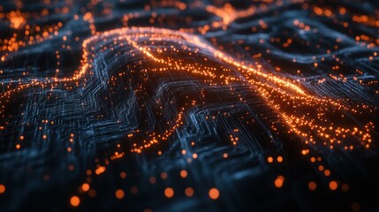 Abstract circuit board design glowing technology