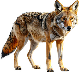 Fototapeta premium 3D coyote icon isolated on transparent background. PNG