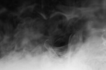 white smoke isolated on black background, abstract powder, water spray, Add smoke effect